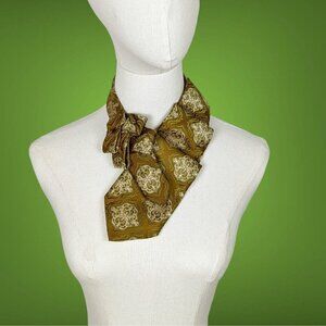 Ogsplosh Bronze And Green Ascot Tie Made From An Repurposed Vintage Necktie NEW